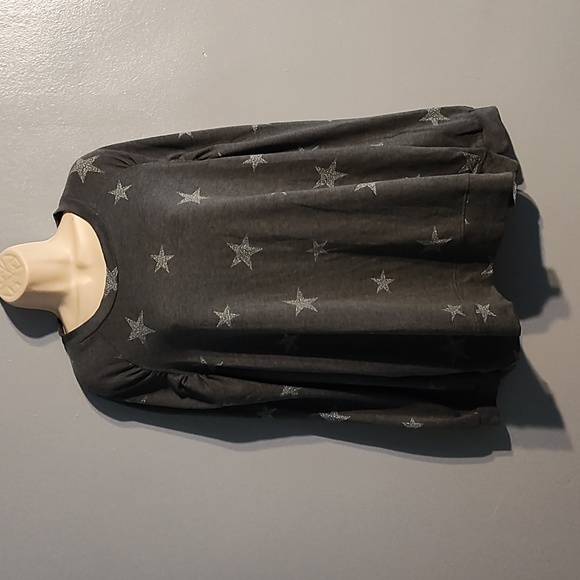Oxford & Park women's charcoal gray with stars blouse size 2XL - Picture 1 of 17